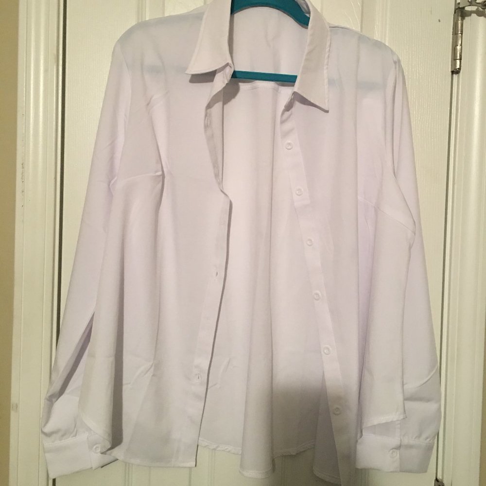 White blouse/w Plaid vest